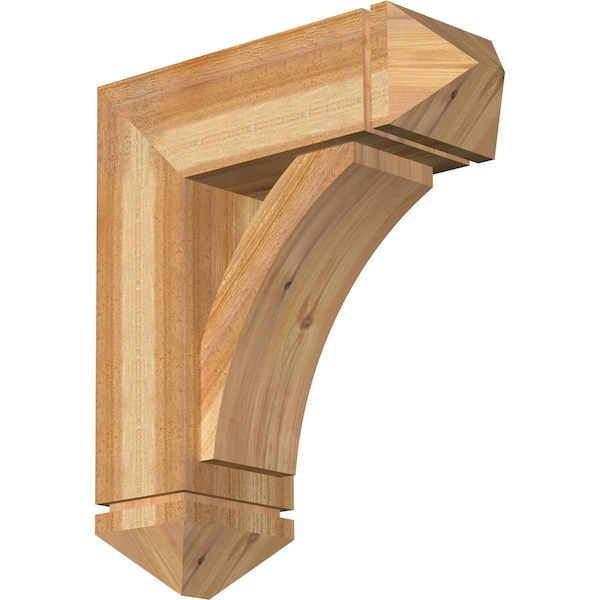 Ekena Millwork Thorton Arts and Crafts Rough Sawn Bracket w/ Offset Brace, Western Red Cedar, 8"W x 22"D x 26"H BKT0806X22X26THR03RWR - main